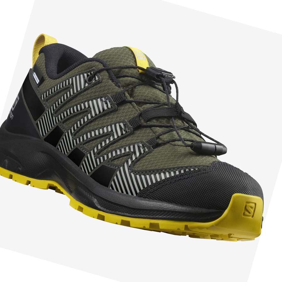 Salomon XA PRO V8 CLIMASALOMON™ WATERPROOF Túracipő Gyerek Olivazöld | HU 3587BEX